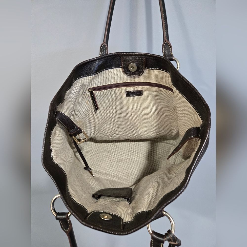 🐢 Vintage Dooney & Bourke Brown Pebbled Leather Tote! - Picture 4 of 13